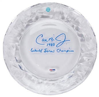 Cal Ripken Jr. Autographed Tiffany & Co. Glass Plate (PSA/DNA)